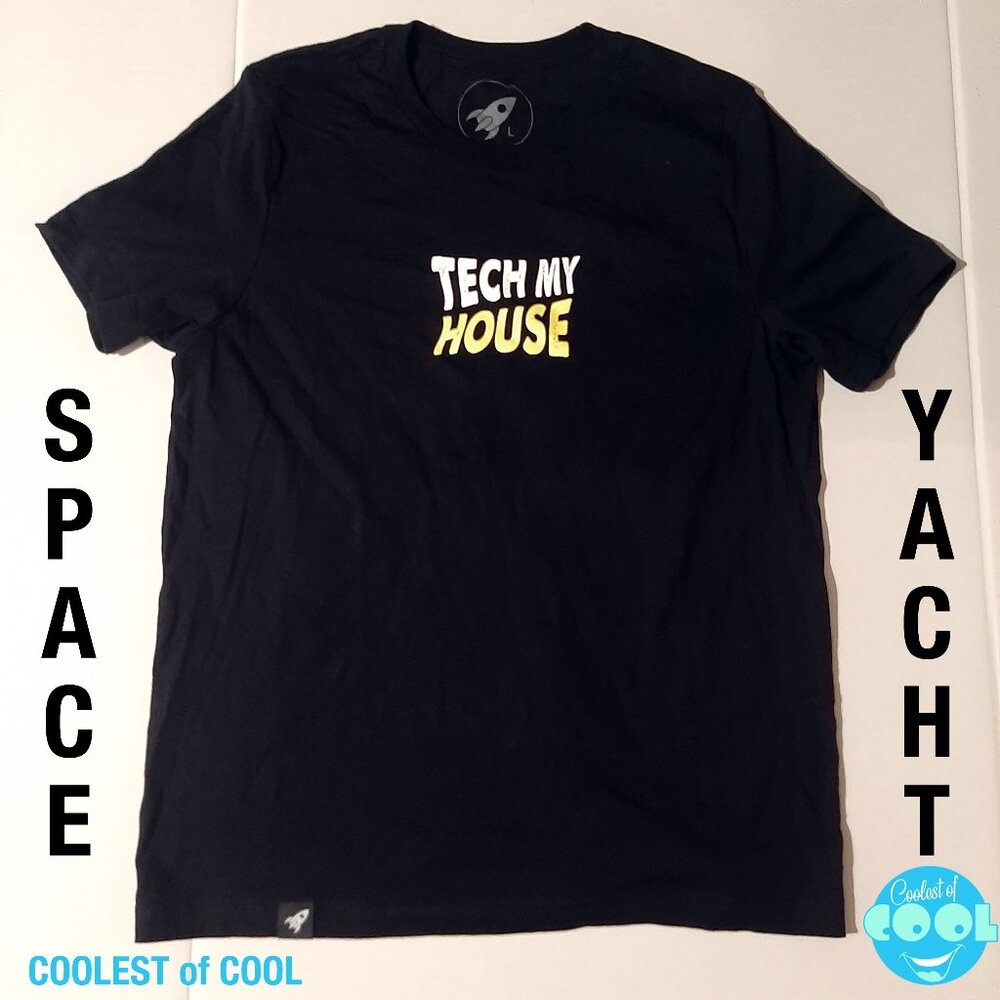 Rare Space Yacht Tech my House tshirt Men's size Large Limited LA raver DJ gear